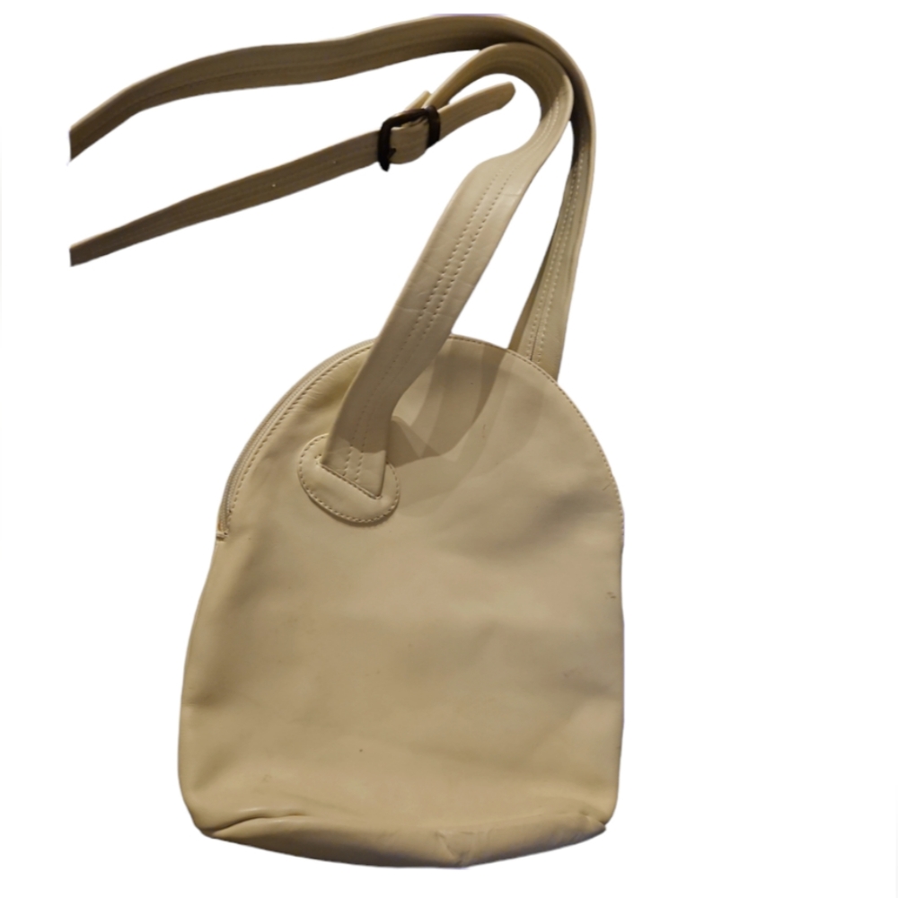 Leather Cream Crossbody Bag